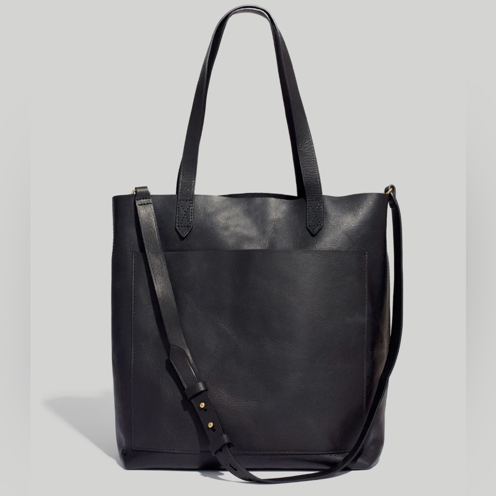 Madewell Navy Blue Leather Medium Transport Tote